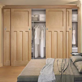 Bespoke DX 1930'S Oak 4 Door Maximal Wardrobe and Frame Kit - Prefinished