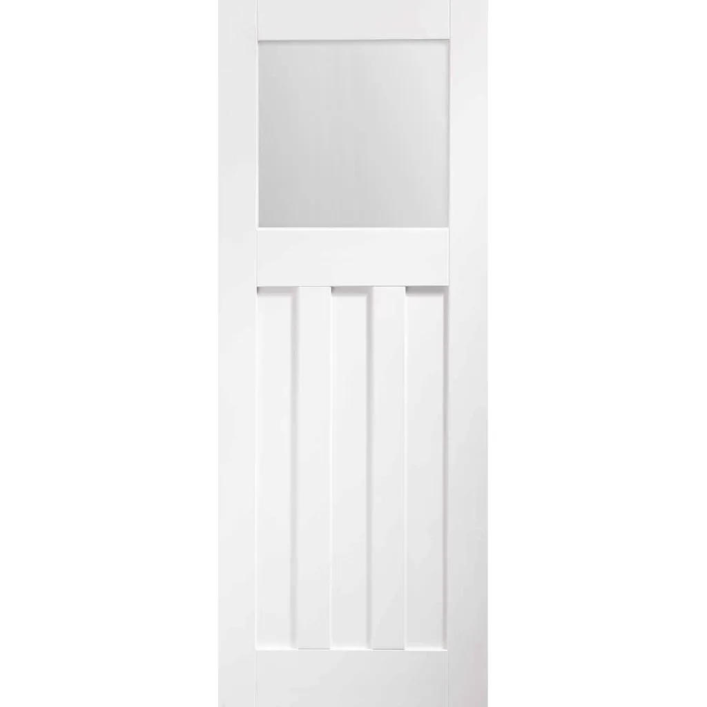 Bespoke DX 1930's White Primed Glazed Single Frameless Pocket Door