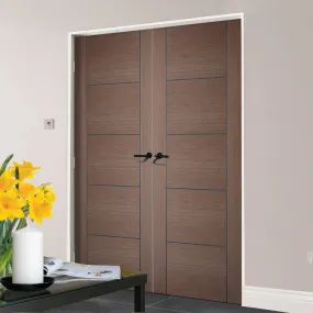 Bespoke Fire Internal Door Pair, Vancouver Chocolate Grey Pair - 1/2 Hour Fire Rated - Prefinished