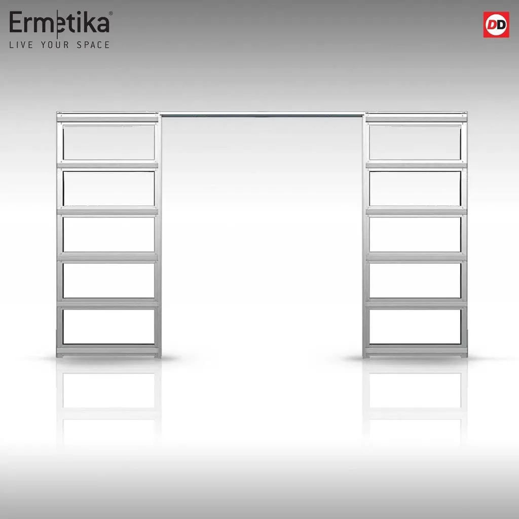 Bespoke Handmade Eco-Urban® Avenue 2 Pane 1 Panel Double Absolute Evokit Pocket Door DD6410G Clear Glass - Colour Options