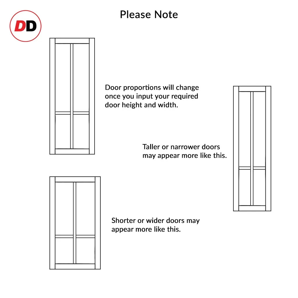 Bespoke Handmade Eco-Urban® Bronx 4 Pane Double Evokit Pocket Door DD6315G - Clear Glass - Colour Options