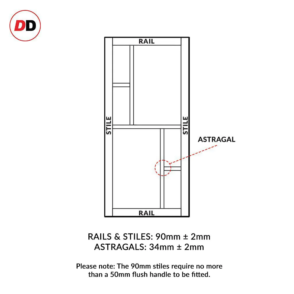 Bespoke Handmade Eco-Urban® Cairo 6 Pane Single Absolute Evokit Pocket Door DD6419G Clear Glass - Colour Options