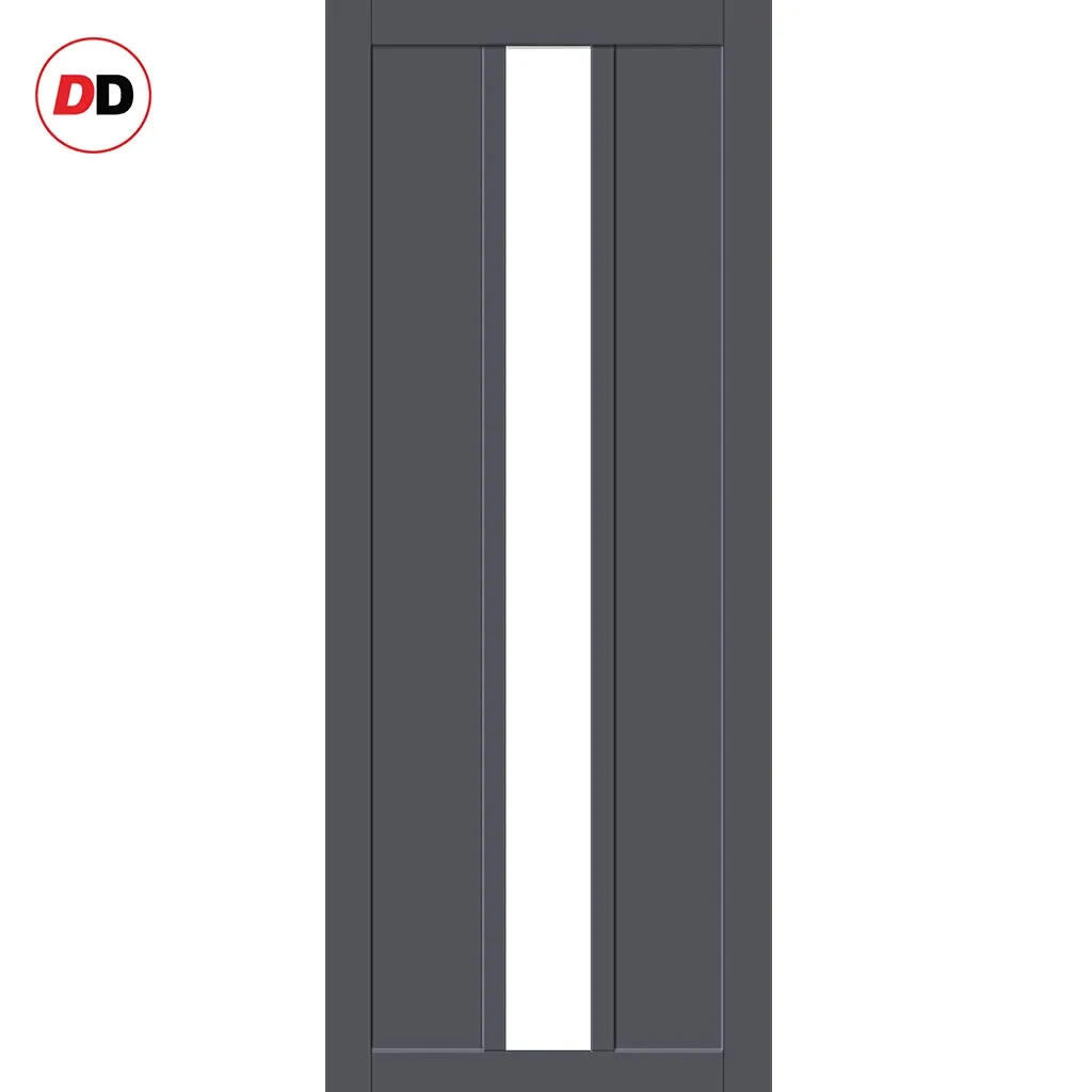 Bespoke Handmade Eco-Urban® Cornwall 1 Pane 2 Panel Single Absolute Evokit Pocket Door DD6404SG Frosted Glass - Colour Options