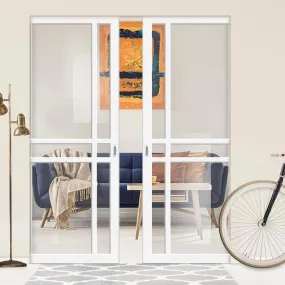 Bespoke Handmade Eco-Urban® Glasgow 6 Pane Double Absolute Evokit Pocket Door DD6314G - Clear Glass - Colour Options