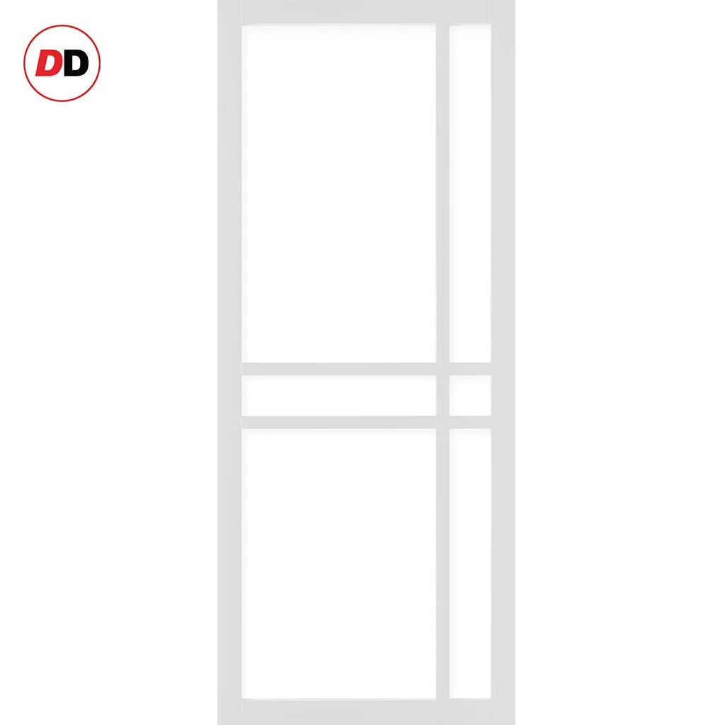 Bespoke Handmade Eco-Urban® Glasgow 6 Pane Double Absolute Evokit Pocket Door DD6314G - Clear Glass - Colour Options