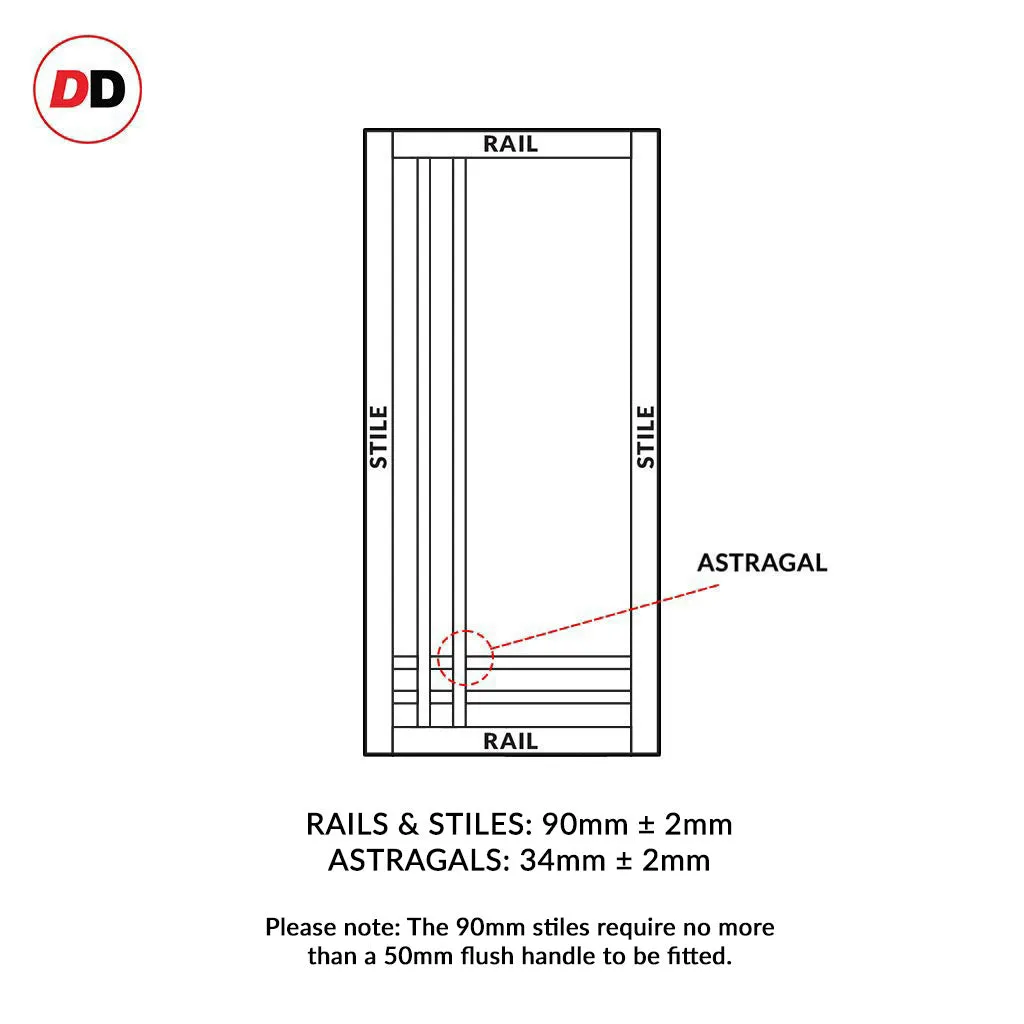 Bespoke Handmade Eco-Urban® Irvine 9 Panel Double Evokit Pocket Door DD6434 - Colour Options