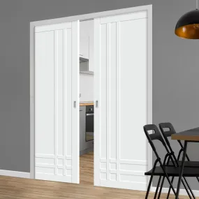 Bespoke Handmade Eco-Urban® Irvine 9 Panel Double Evokit Pocket Door DD6434 - Colour Options