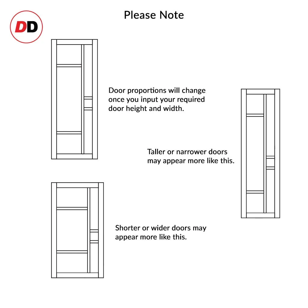 Bespoke Handmade Eco-Urban® Isla 6 Pane Single Evokit Pocket Door DD6429G Clear Glass - Colour Options