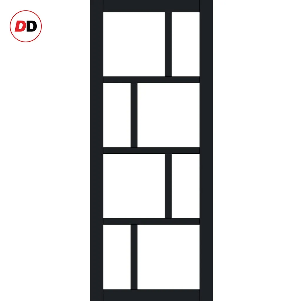 Bespoke Handmade Eco-Urban® Kochi 8 Pane Single Evokit Pocket Door DD6415G Clear Glass - Colour Options