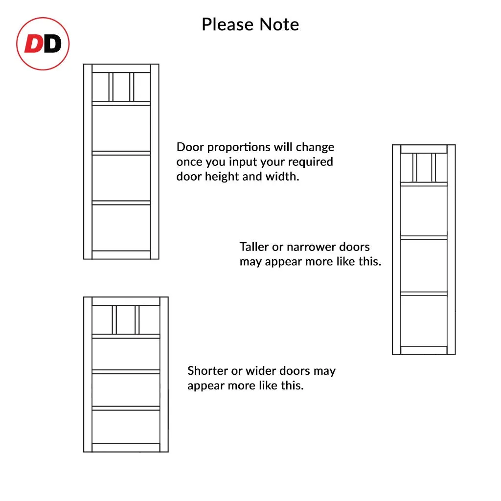 Bespoke Handmade Eco-Urban® Lagos 3 Pane 3 Panel Single Absolute Evokit Pocket Door DD6427G Clear Glass - Colour Options