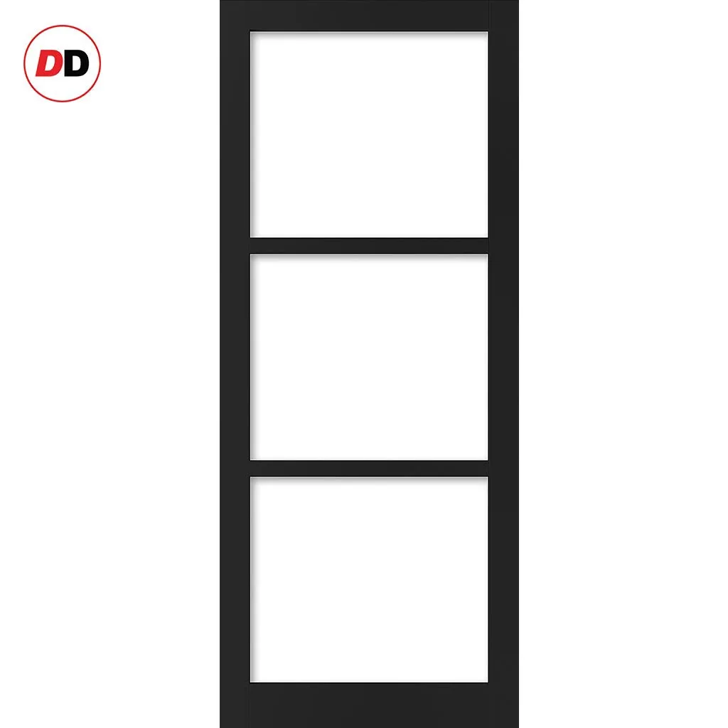 Bespoke Handmade Eco-Urban® Manchester 3 Pane Single Evokit Pocket Door DD6306SG - Frosted Glass - Colour Options