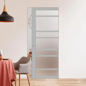 Bespoke Handmade Eco-Urban® Metropolitan 7 Pane Single Absolute Evokit Pocket Door DD6405SG Frosted Glass - Colour Options