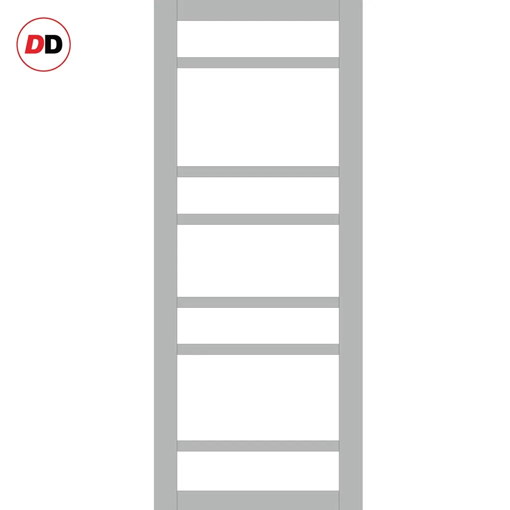 Bespoke Handmade Eco-Urban® Metropolitan 7 Pane Single Absolute Evokit Pocket Door DD6405SG Frosted Glass - Colour Options