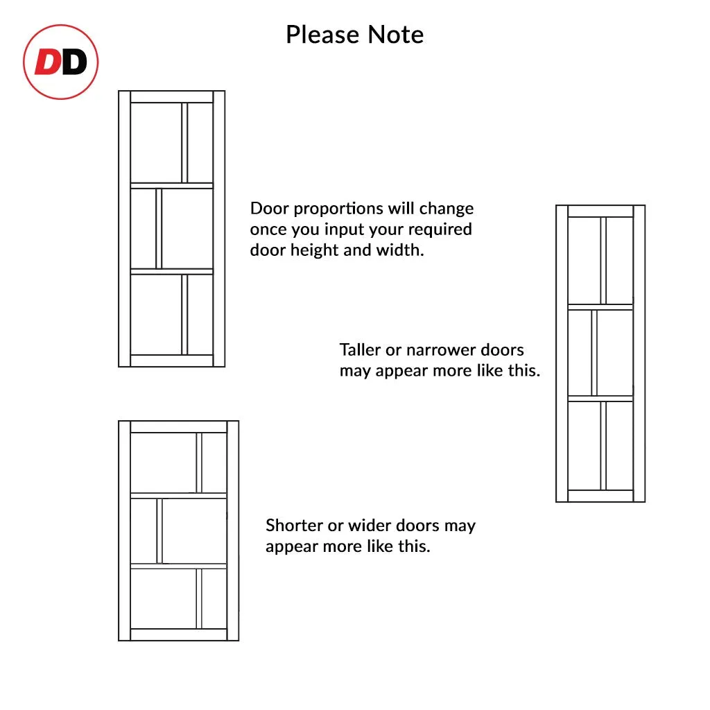 Bespoke Handmade Eco-Urban® Milan 6 Pane Double Evokit Pocket Door DD6422G Clear Glass - Colour Options