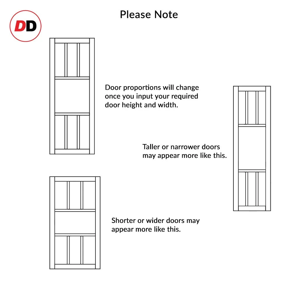 Bespoke Handmade Eco-Urban® Queensland 7 Pane Double Evokit Pocket Door DD6424G Clear Glass - Colour Options