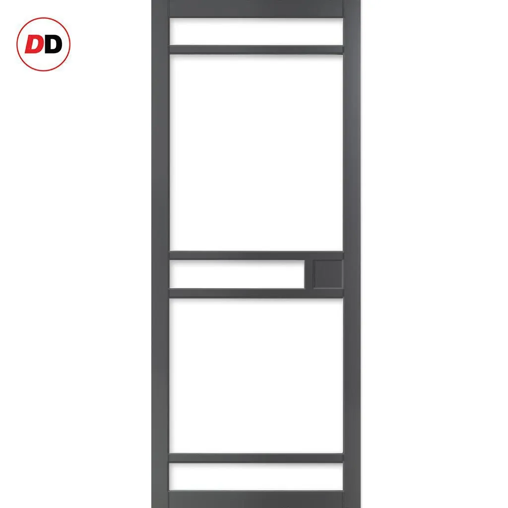 Bespoke Handmade Eco-Urban® Sheffield 5 Pane Single Absolute Evokit Pocket Door DD6312SG - Frosted Glass - Colour Options