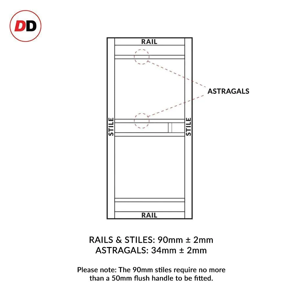 Bespoke Handmade Eco-Urban® Sheffield 5 Pane Single Absolute Evokit Pocket Door DD6312SG - Frosted Glass - Colour Options