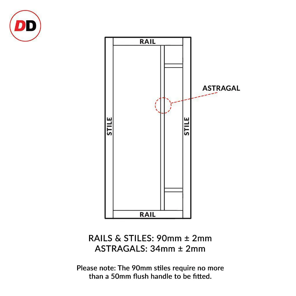 Bespoke Handmade Eco-Urban® Suburban 4 Panel Double Evokit Pocket Door DD6411 - Colour Options