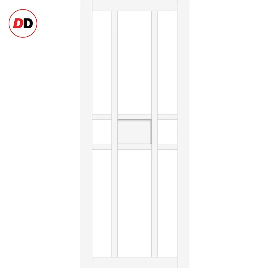 Bespoke Handmade Eco-Urban® Tromso 8 Pane 1 Panel Double Absolute Evokit Pocket Door DD6402G Clear Glass - Colour Options