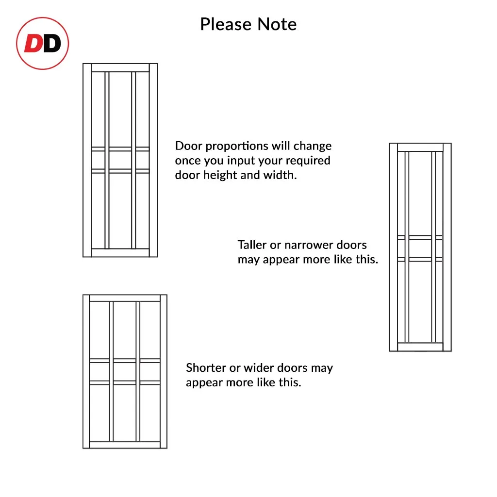 Bespoke Handmade Eco-Urban® Tromso 8 Pane 1 Panel Double Absolute Evokit Pocket Door DD6402G Clear Glass - Colour Options