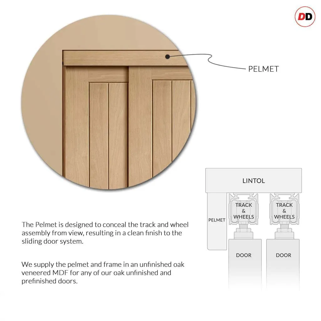 Bespoke Malton Oak Shaker 2L Glazed 3 Door Maximal Wardrobe and Frame Kit