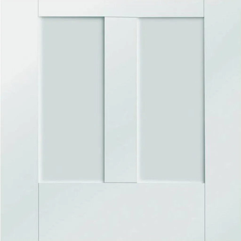 Bespoke Malton Shaker Glazed 4 Door Maximal Wardrobe and Frame Kit - White Primed