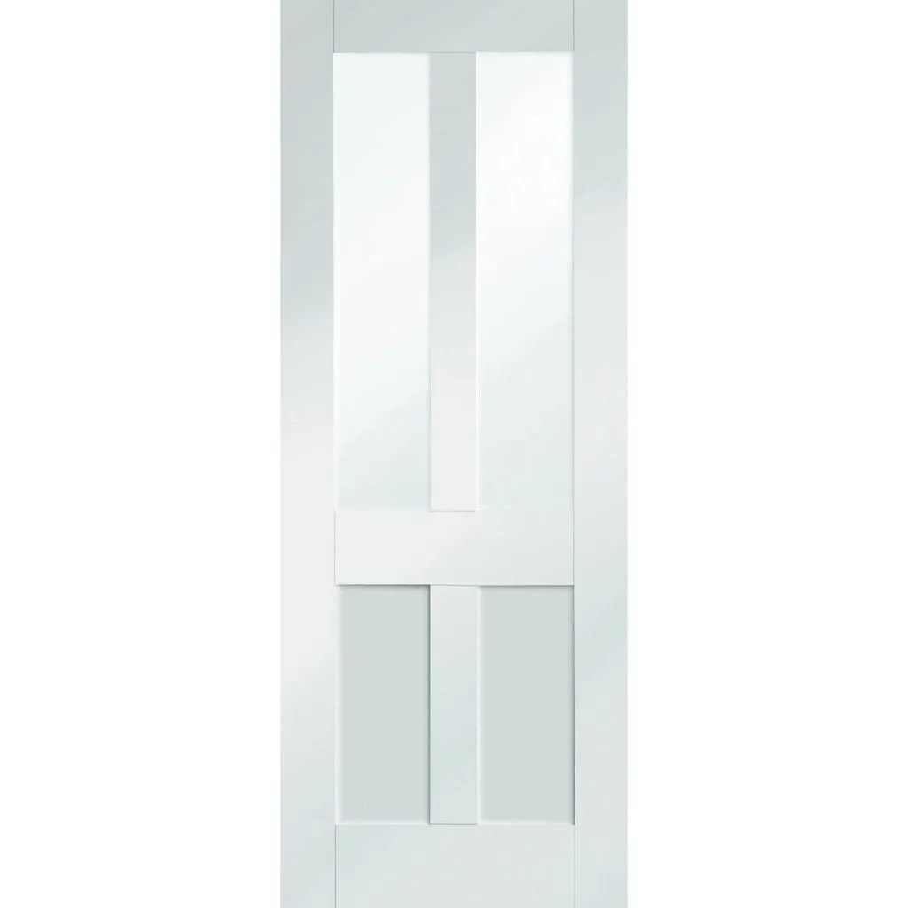 Bespoke Malton Shaker Glazed 4 Door Maximal Wardrobe and Frame Kit - White Primed