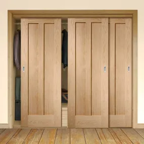 Bespoke Novara Oak 2 Panel 3 Door Maximal Wardrobe and Frame Kit