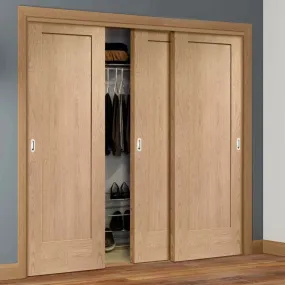 Bespoke P10 Oak 1 Panel 3 Door Maximal Wardrobe and Frame Kit