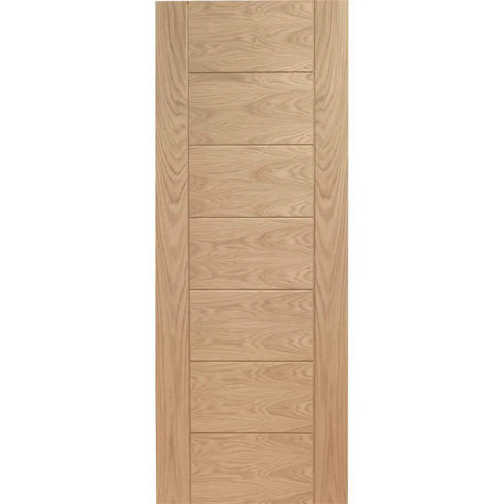 Bespoke Palermo Flush Oak Single Frameless Pocket Door - Panel Effect