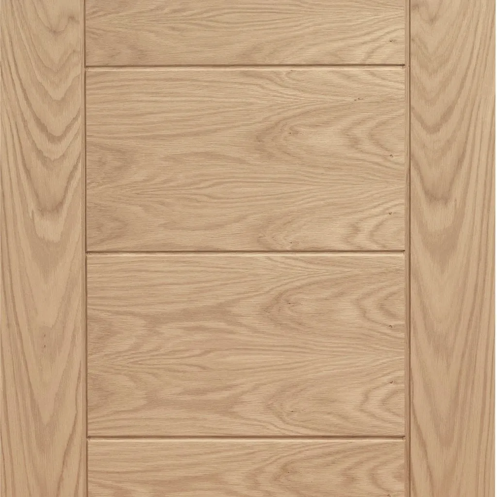 Bespoke Palermo Flush Oak Single Pocket Door - Panel Effect