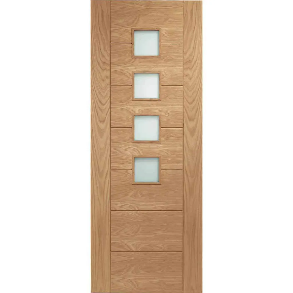 Bespoke Palermo Oak Glazed Double Frameless Pocket Door - Prefinished