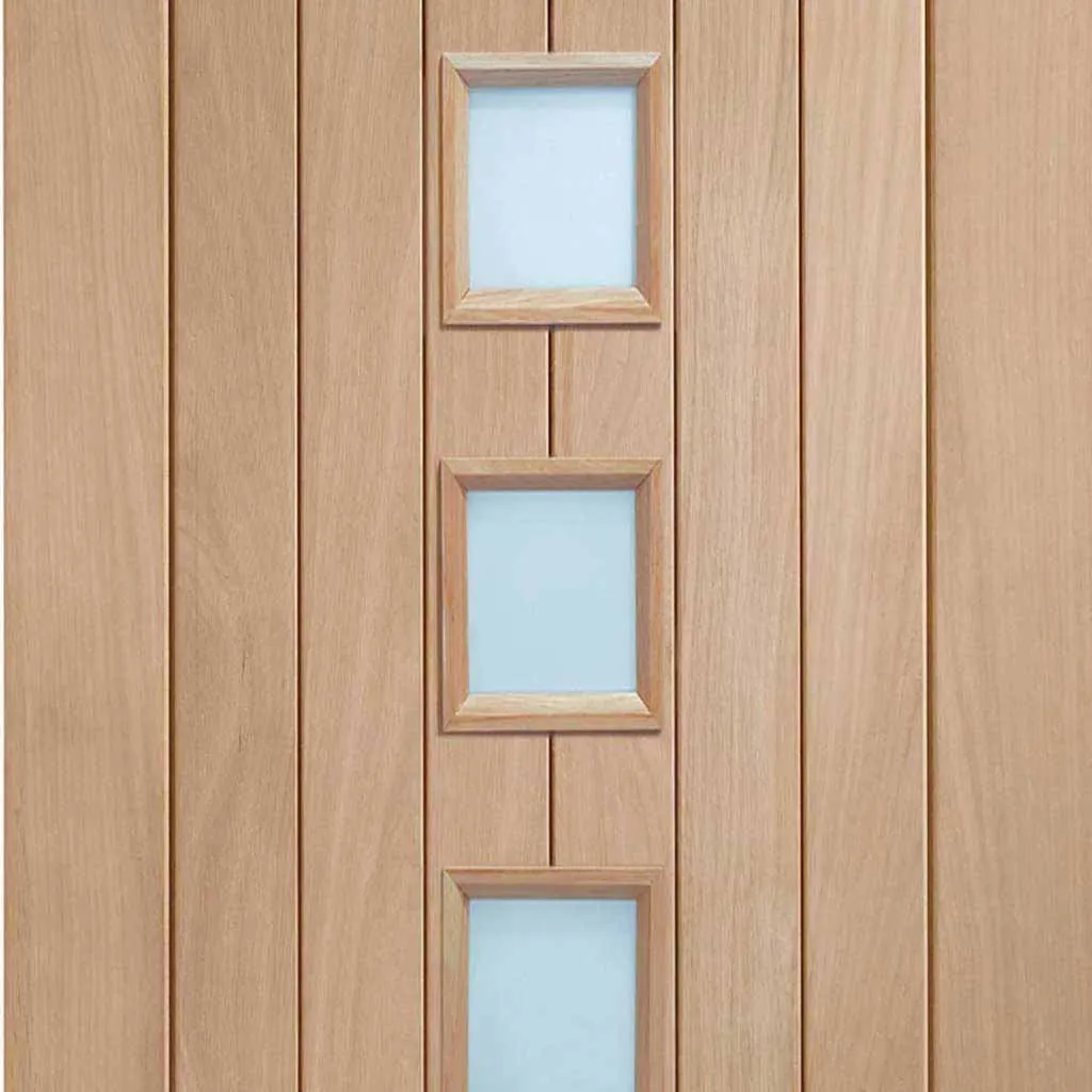 Bespoke Pass-Easi Contemporary Suffolk Oak 4 Pane - Clear Glass - 4 Sliding Doors and Frame Kit