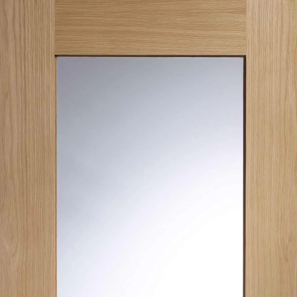 Bespoke Pass-Easi Piacenza Oak 1 Panel Glazed - 4 Sliding Doors and Frame Kit - Groove Design