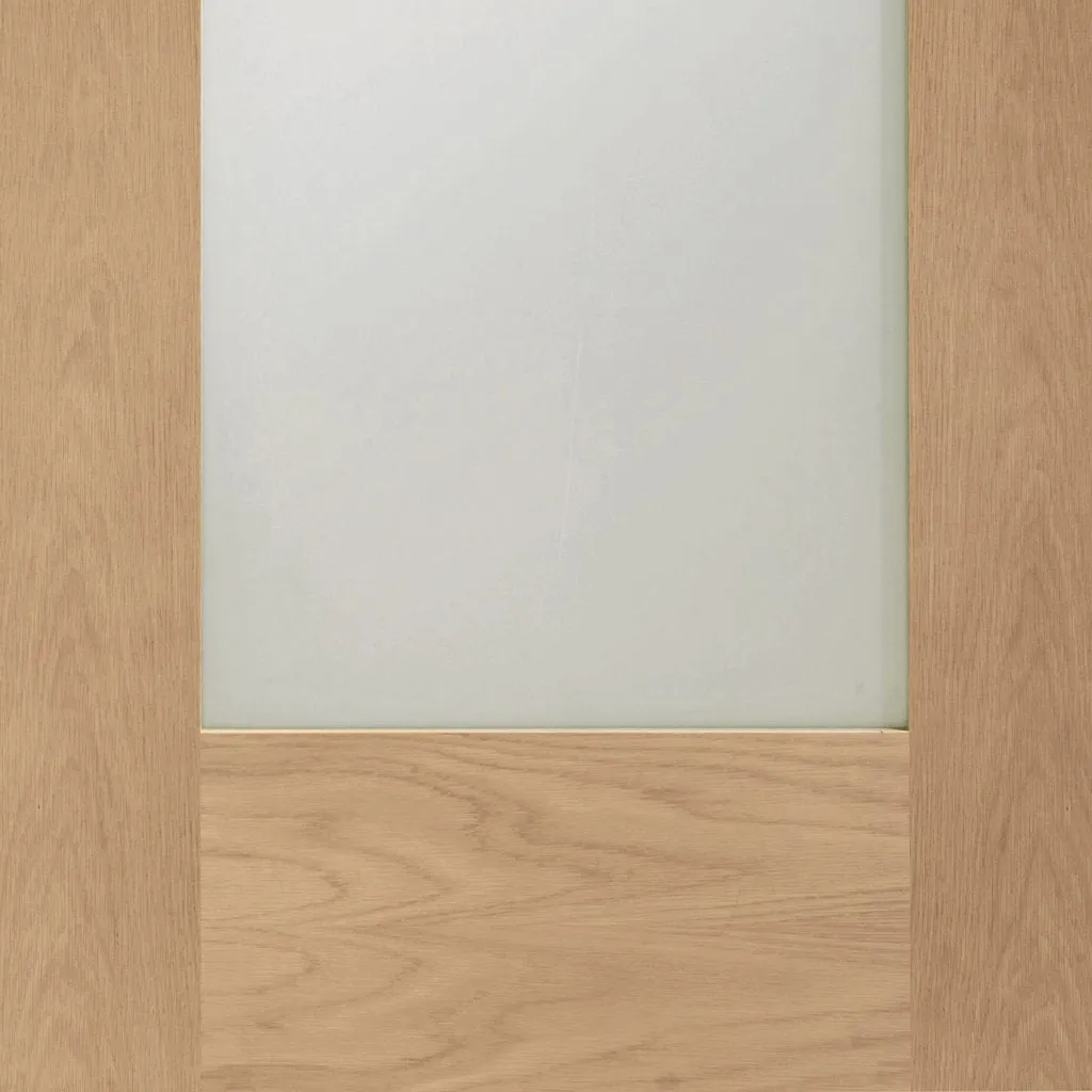 Bespoke Pattern 10 1L Oak Glazed Double Pocket Door - Prefinished