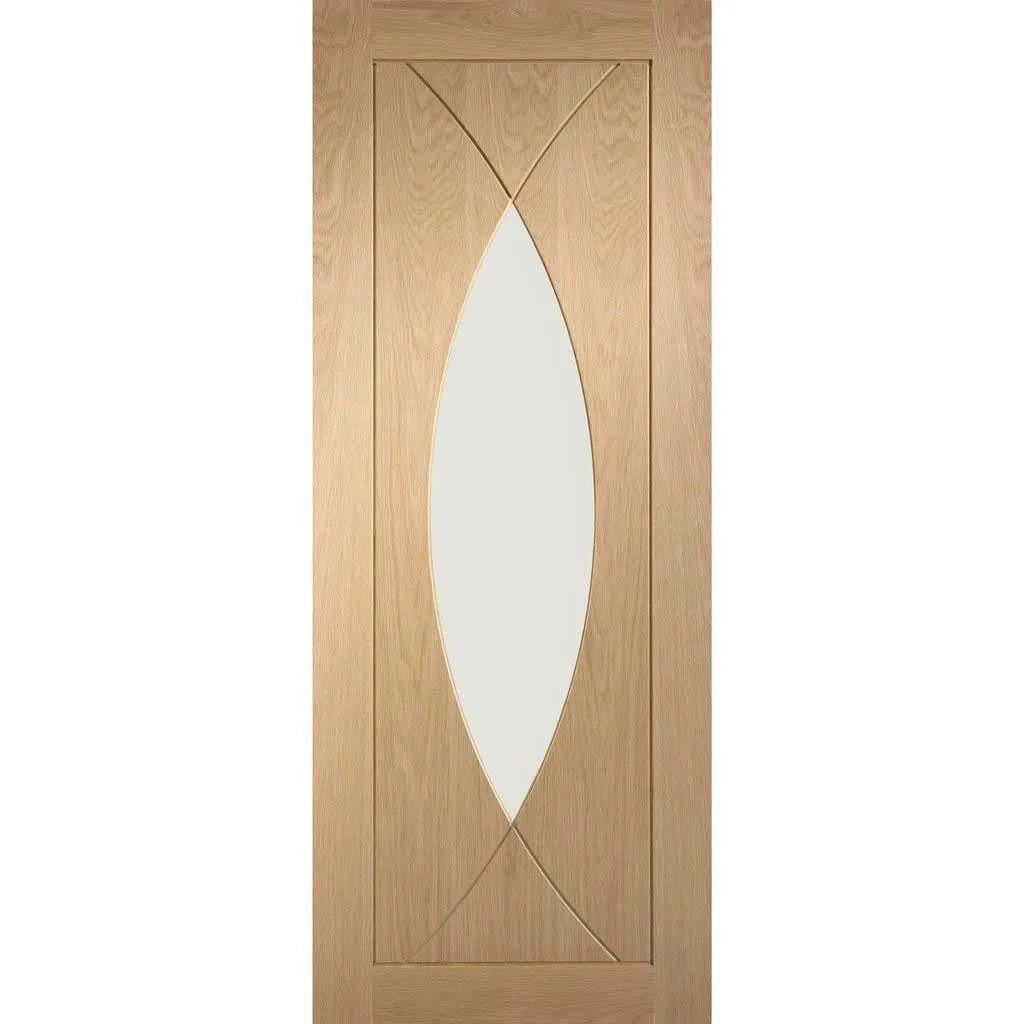 Bespoke Pesaro Oak Glazed Double Frameless Pocket Door - Prefinished