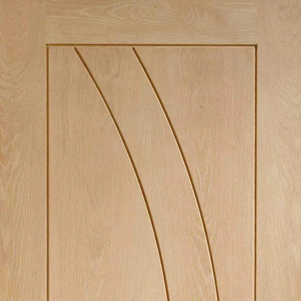 Bespoke Salerno Oak Flush Double Frameless Pocket Door