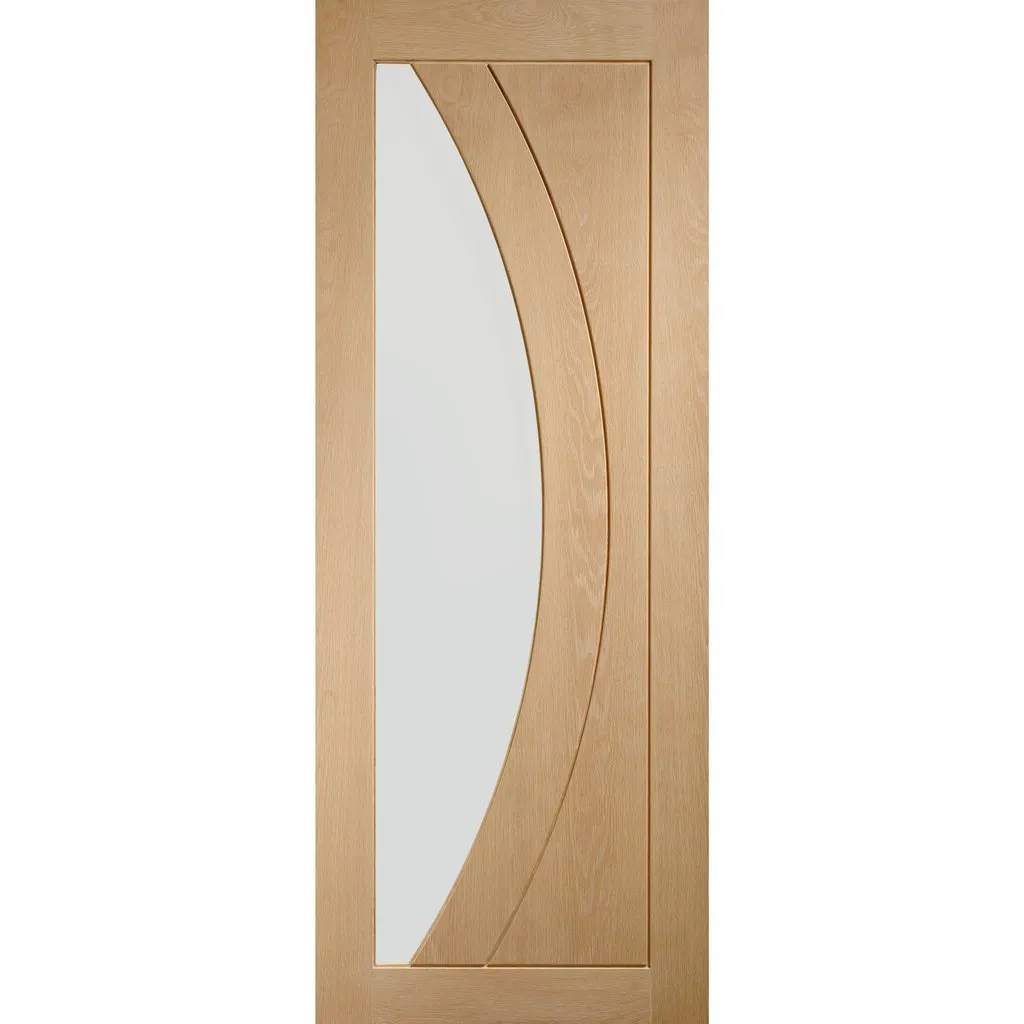 Bespoke Salerno Oak Glazed Single Pocket Door - Prefinished