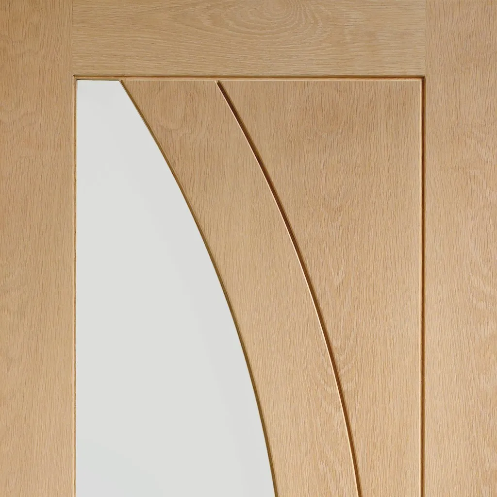 Bespoke Salerno Oak Glazed Single Pocket Door - Prefinished