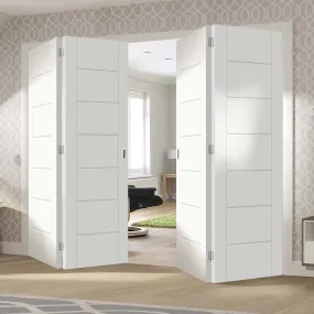 Bespoke Thrufold Palermo White Primed Flush Folding 2 2 Door