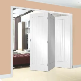 Bespoke Thrufold Suffolk Flush White Primed Folding 3 0 Door