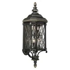 Bexley Manor 38 in. 6 Lights Outdoor Wall Lantern Black & Gold Finish