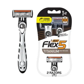 BIC Flex 5 Titanium Men's Disposable Razors 2 Pack