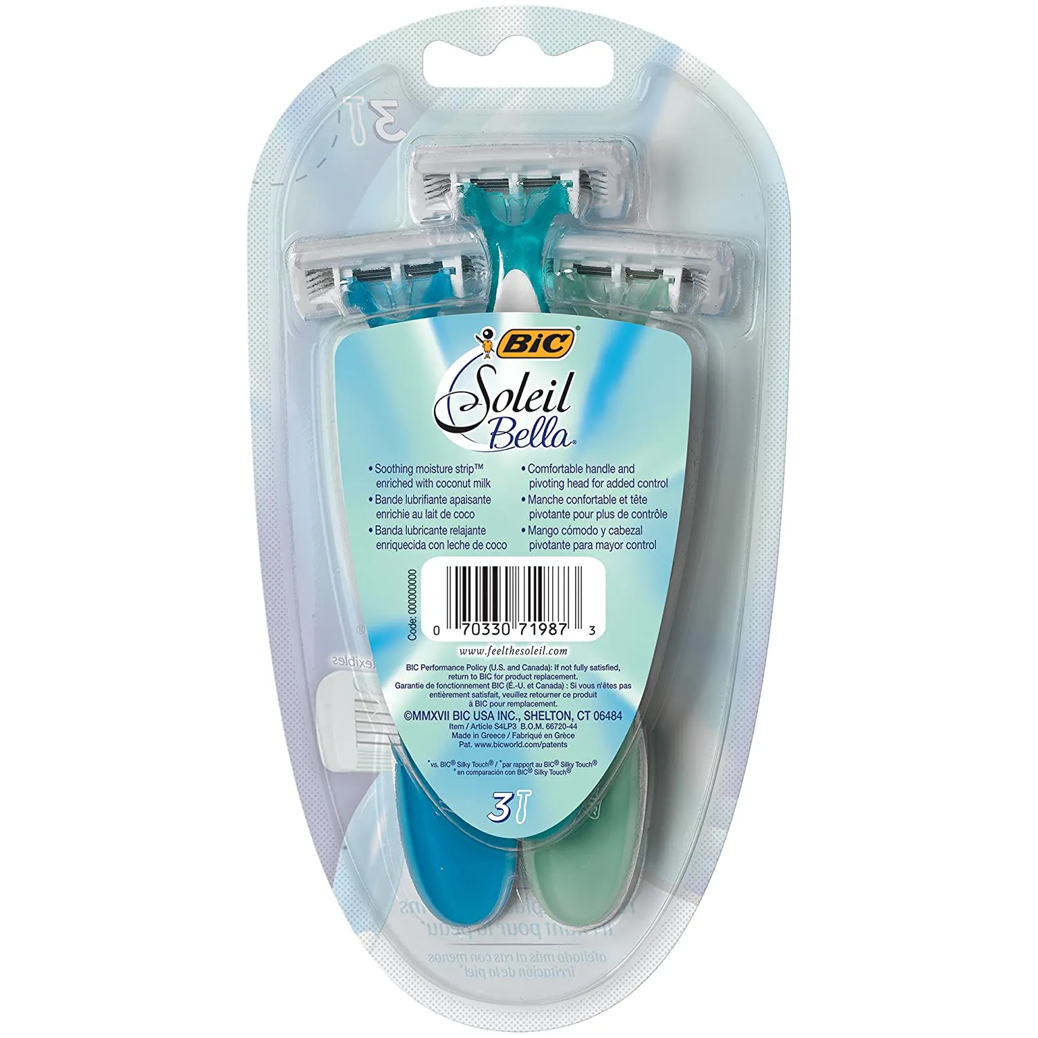 BIC Soleil Bella Women’S Disposable Razor, Assorted, 10 Count