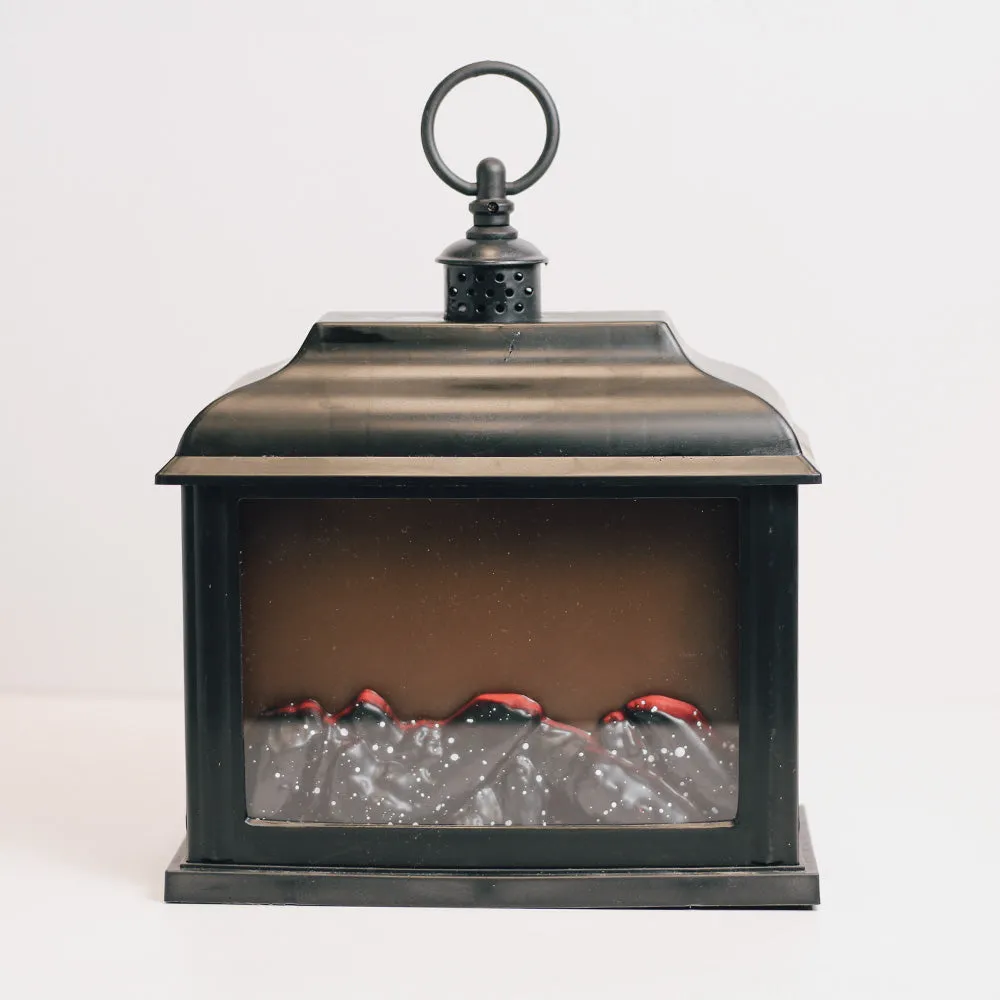 Black - Flameless Fireplace Lantern