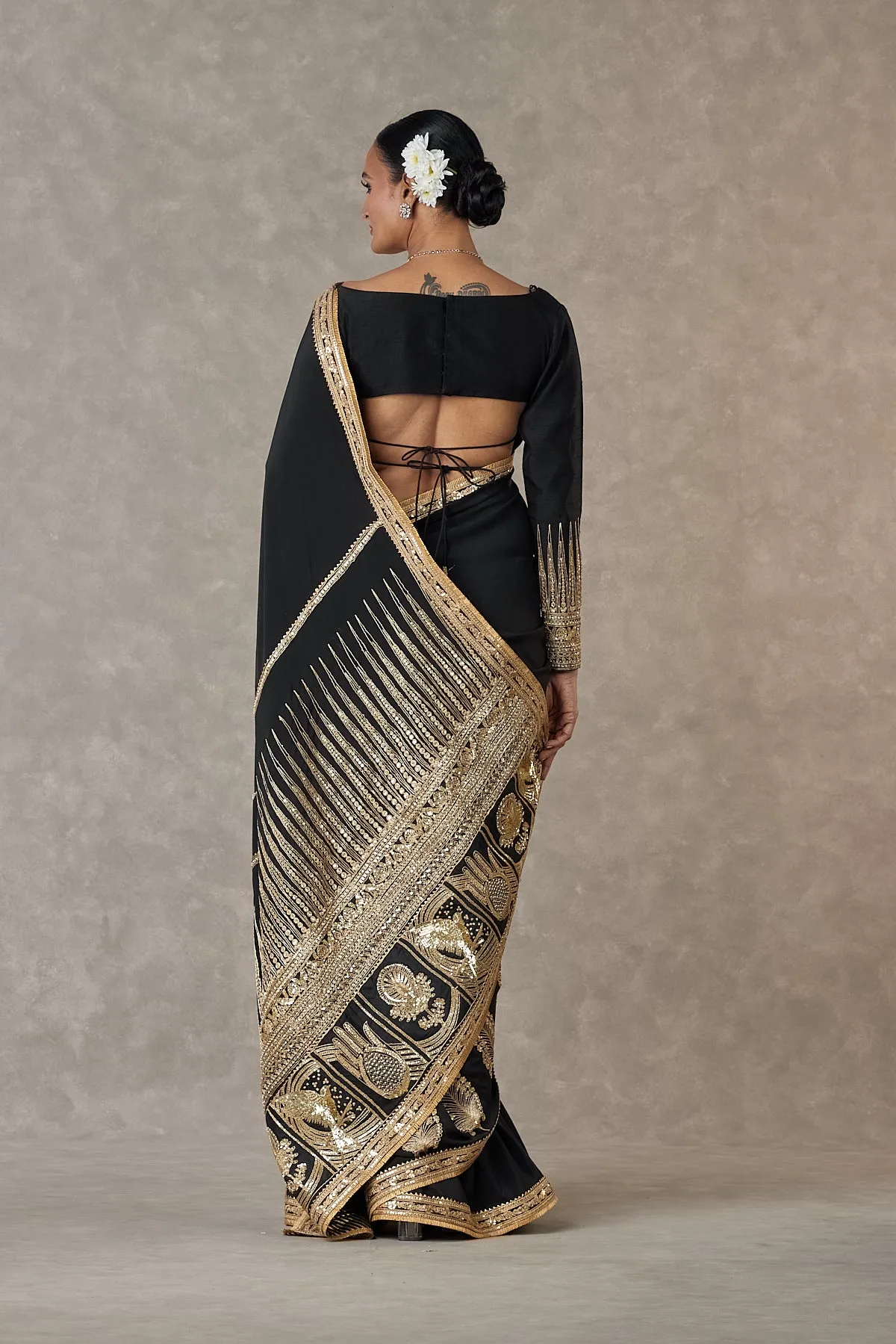 Black 'Son-Patti' Saree