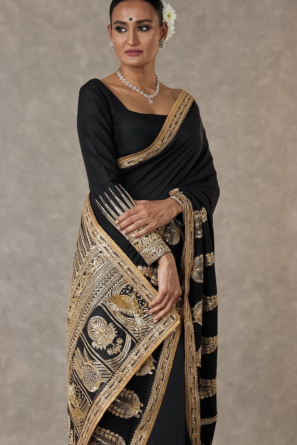 Black 'Son-Patti' Saree