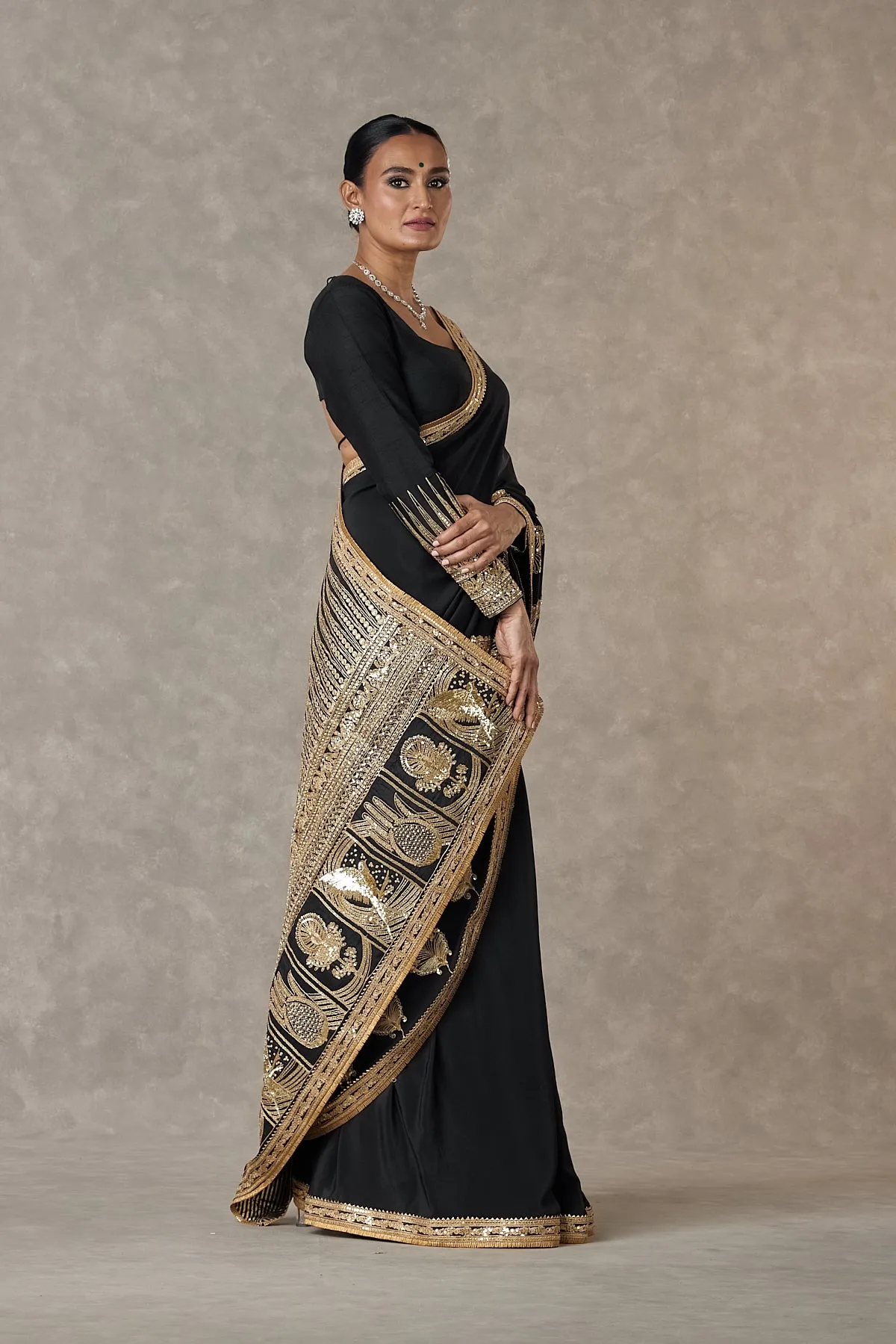 Black 'Son-Patti' Saree