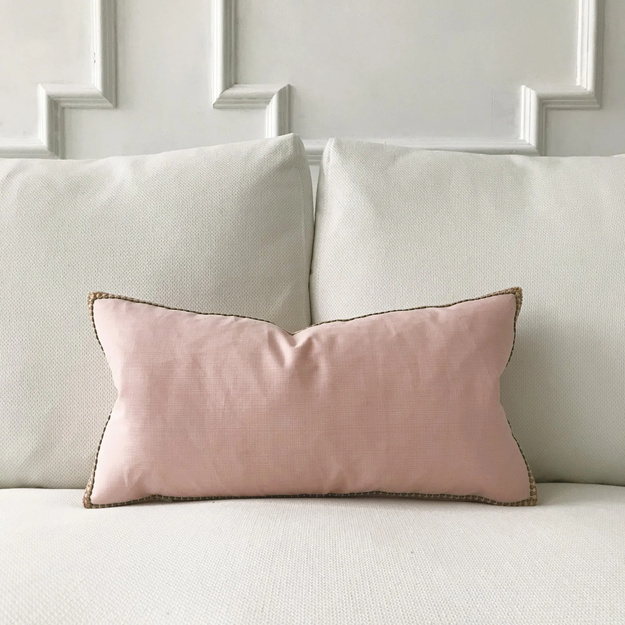 Blush Pink Solid Lumbar Pillow Cover 11x21