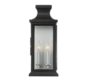 Brooke 2-Light Outdoor Wall Lantern in Black